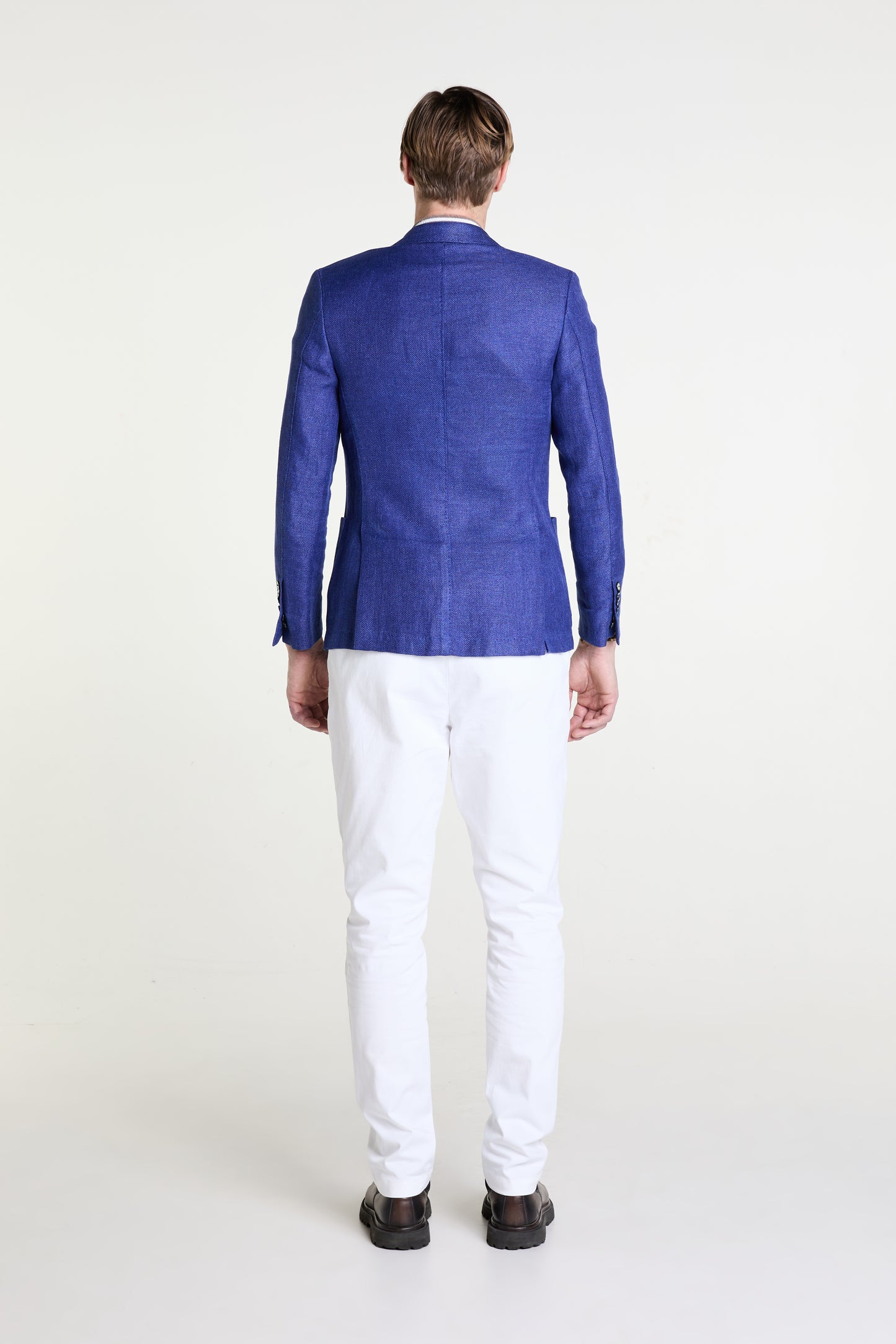 Double Breasted Blazer in Wool and Silk blend