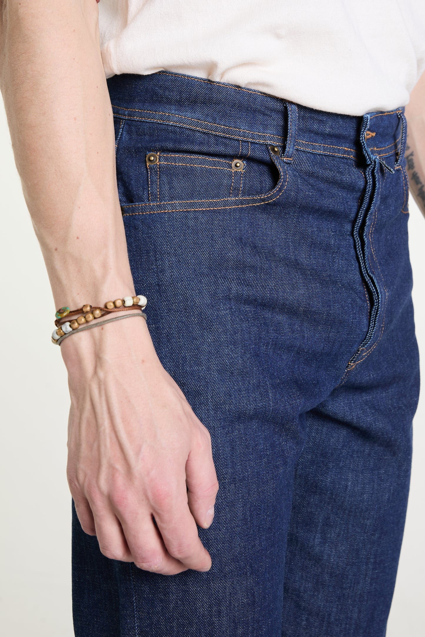 Straight Jeans in Deep Water Wash Denim