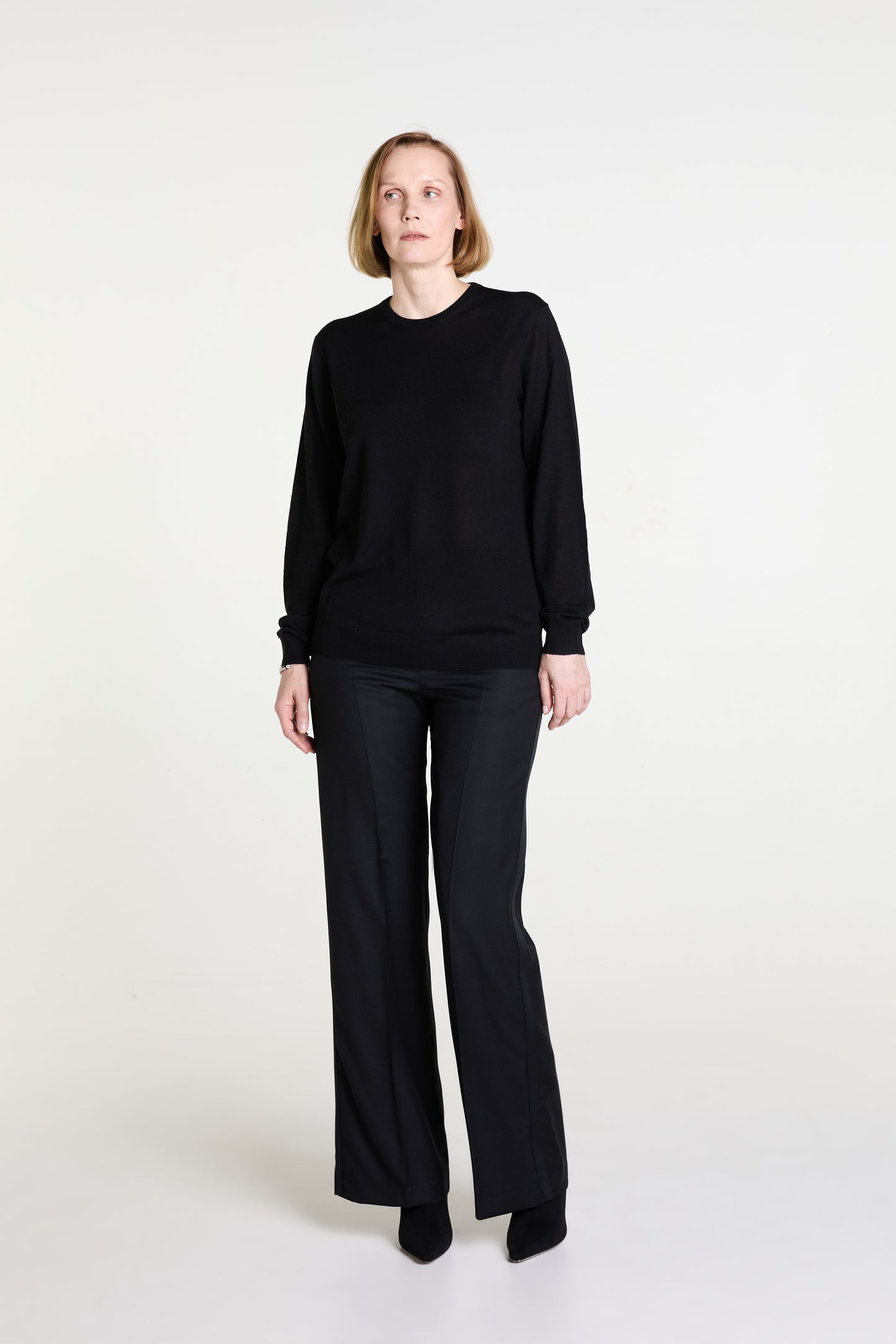 O-neck Knit in Cashmere, Silk and Merino blend