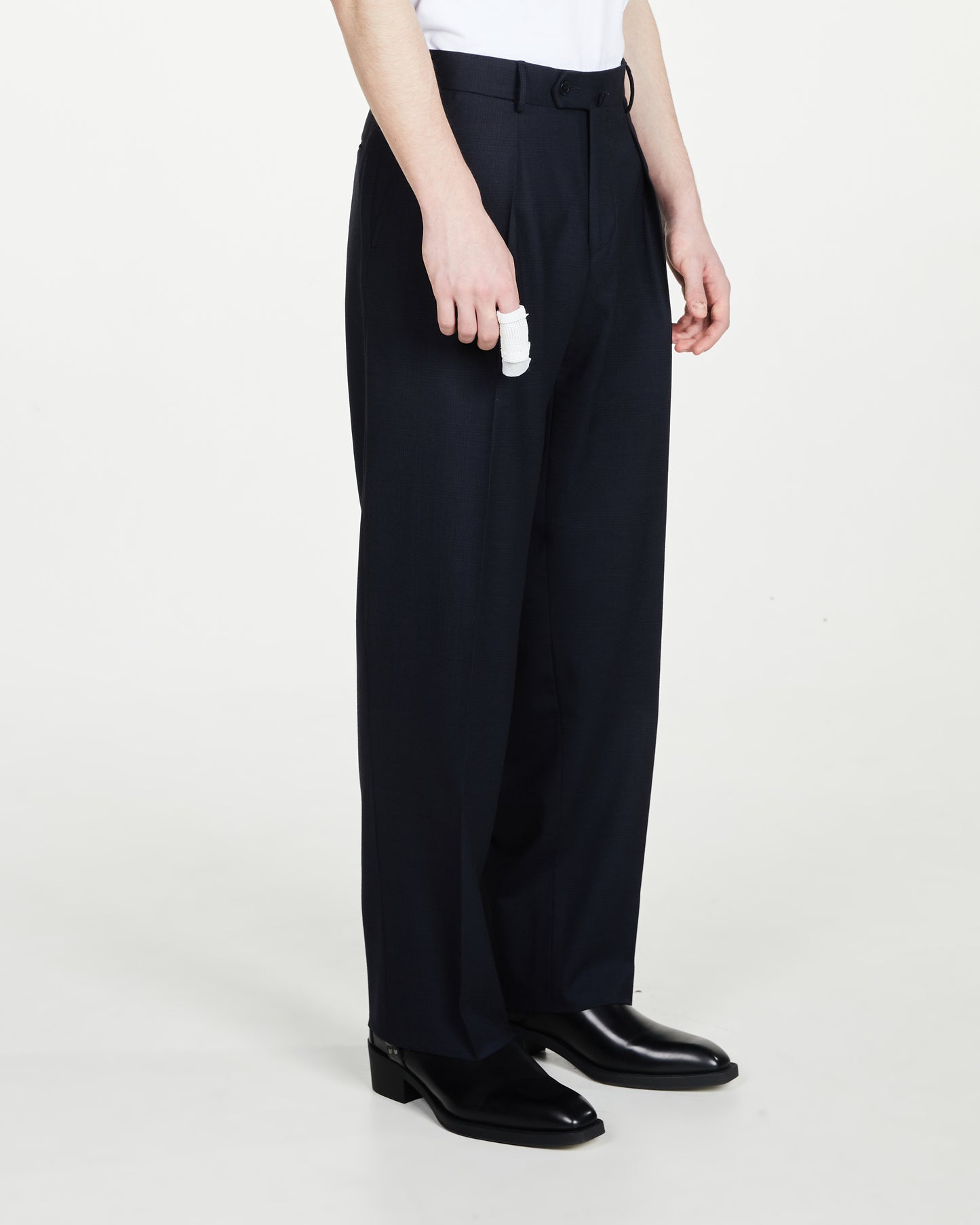 Wide-fit Dark Navy Travel Suit Trousers