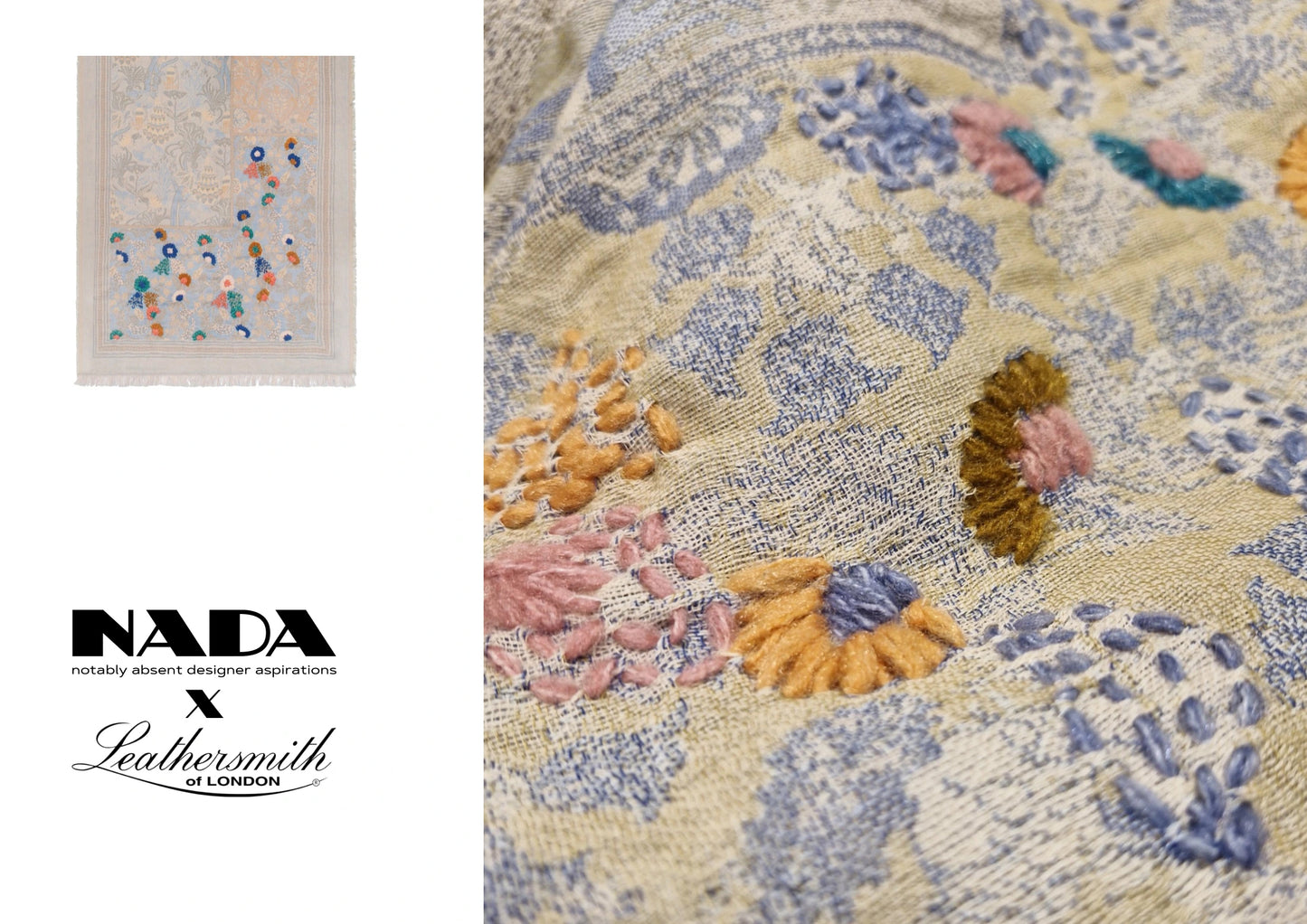 Handmade Embroidered Floral Scarf | Wild Oat