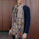Handmade Embroidered Argyle Scarf | Beige