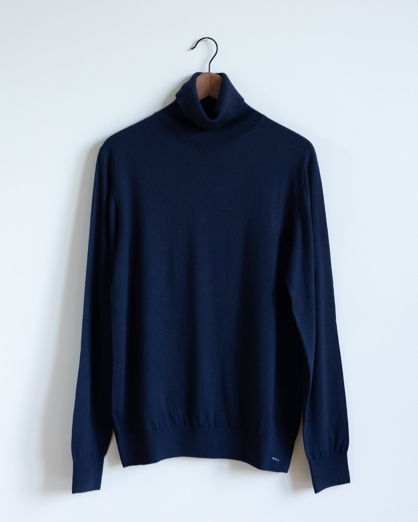 Rollneck Sweater in Navy Merino Wool