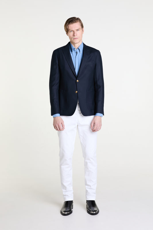 Single Breasted Club Blazer in Stretch Wool