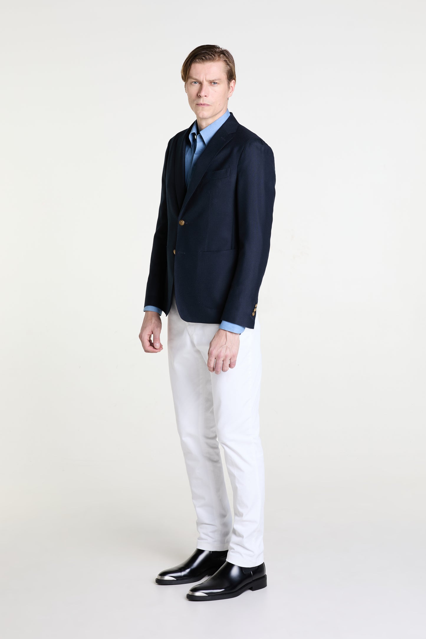 Single Breasted Club Blazer in Stretch Wool
