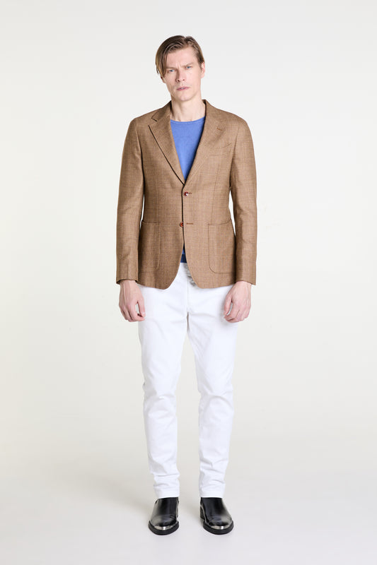 Single Breasted Blazer in Wool and Silk blend
