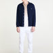 Knitted Overjacket in Navy Superfine Cotton Crèpe