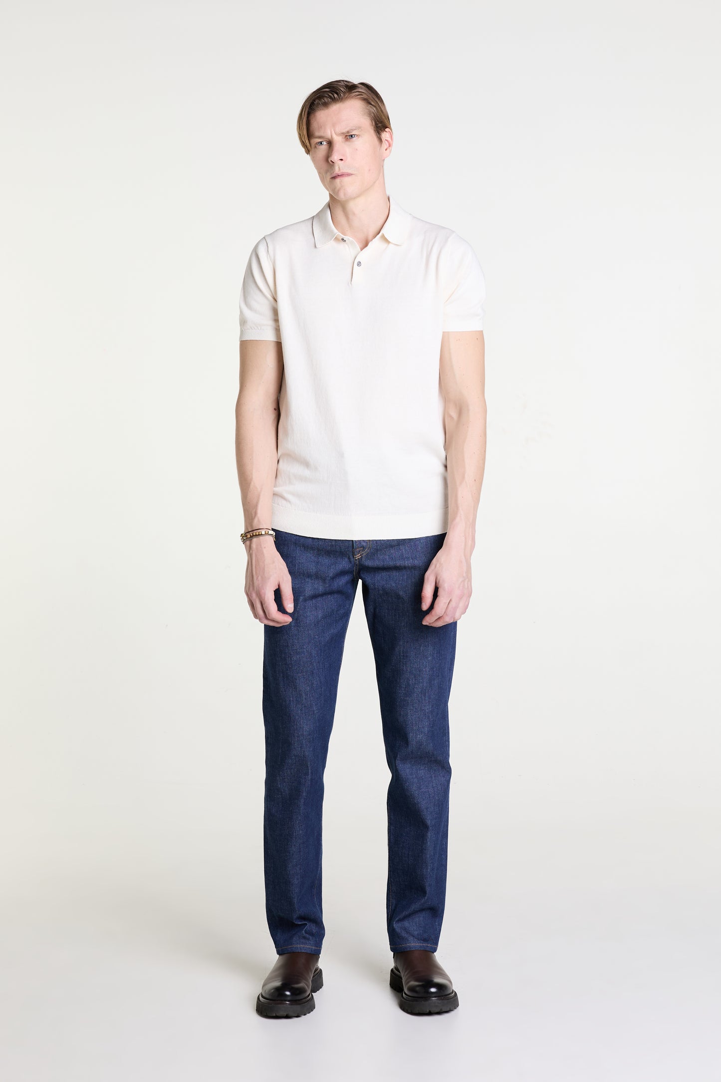 Straight Jeans in Deep Water Wash Denim