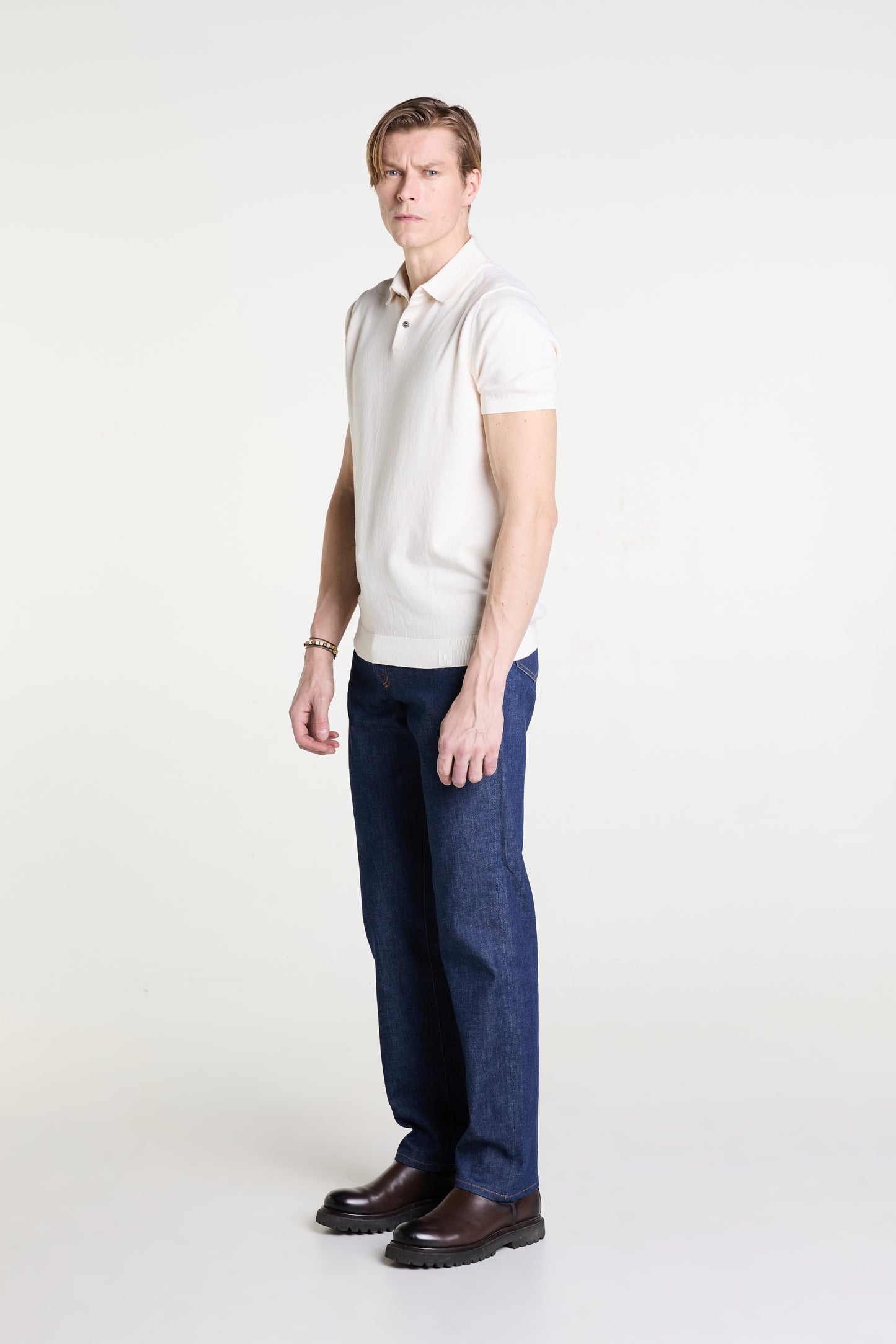 Straight Jeans in Deep Water Wash Denim