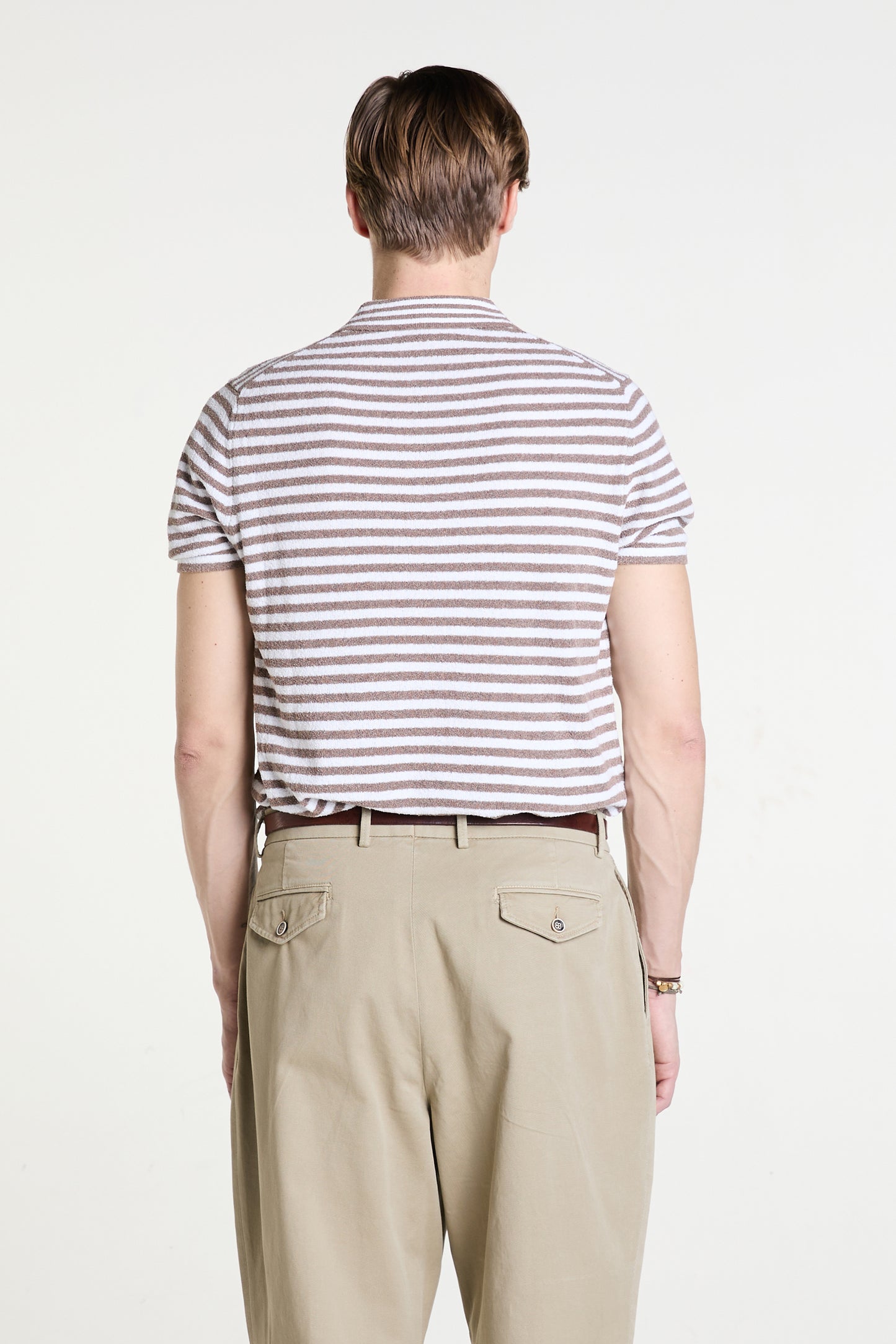 Knitted Polo in Superfine Cotton Bouclè