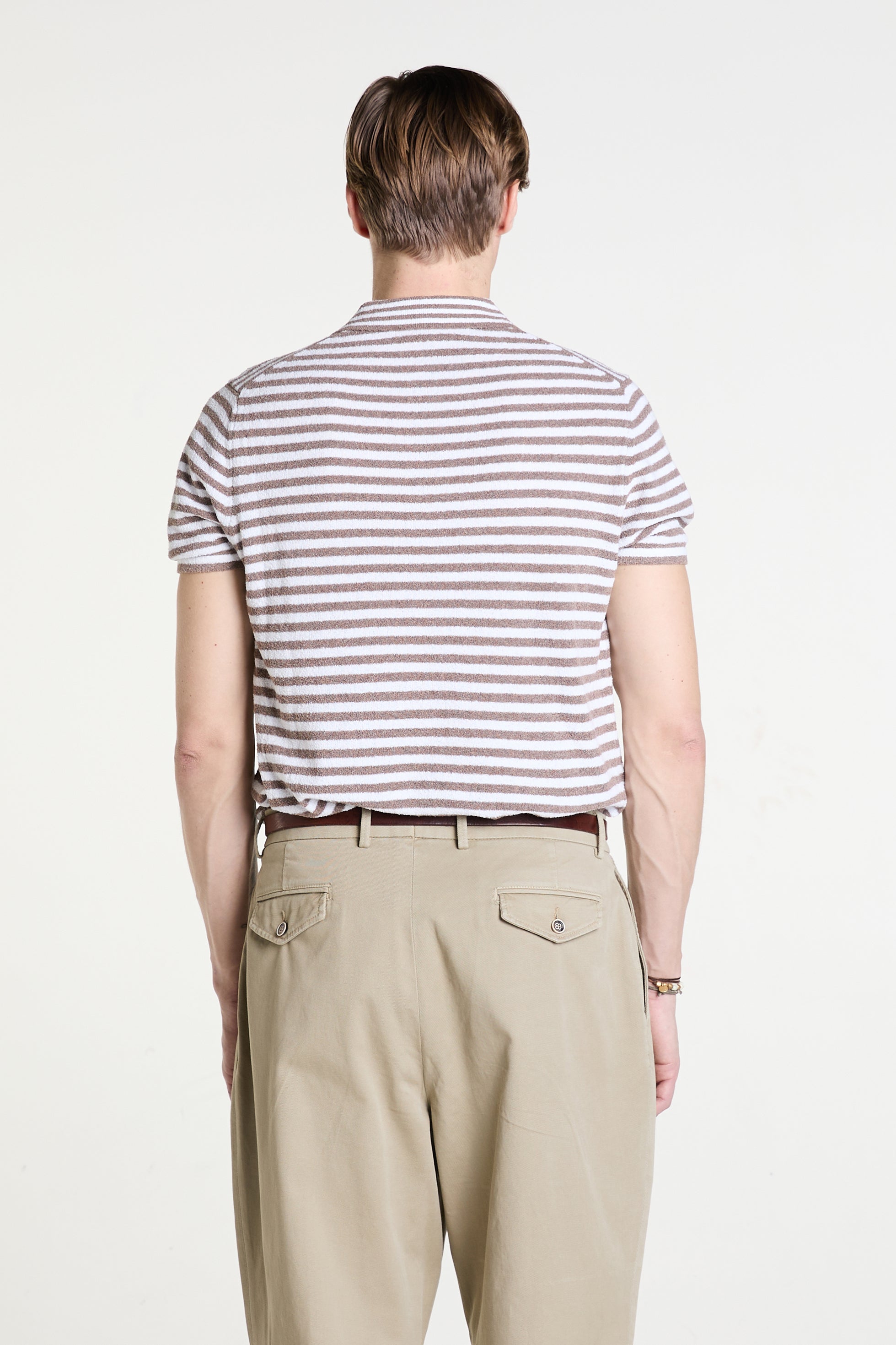 Knitted Polo in Superfine Cotton Bouclè