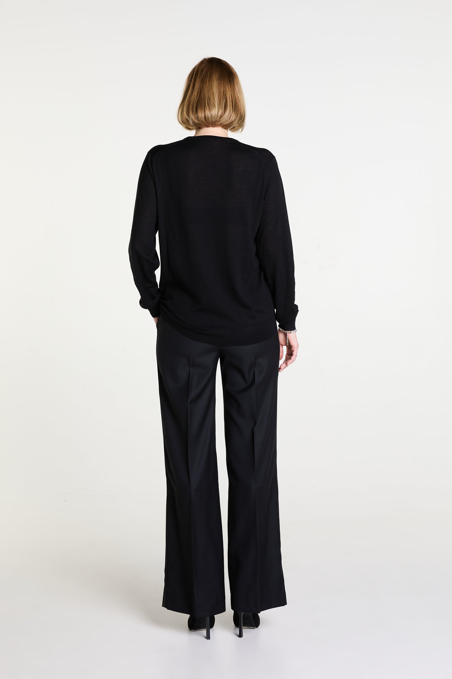 O-neck Knit in Cashmere, Silk and Merino blend
