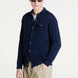 Knitted Overjacket in Navy Superfine Cotton Crèpe