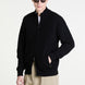 Zipped Turtleneck Sweater in Black Ribbed Cashmere