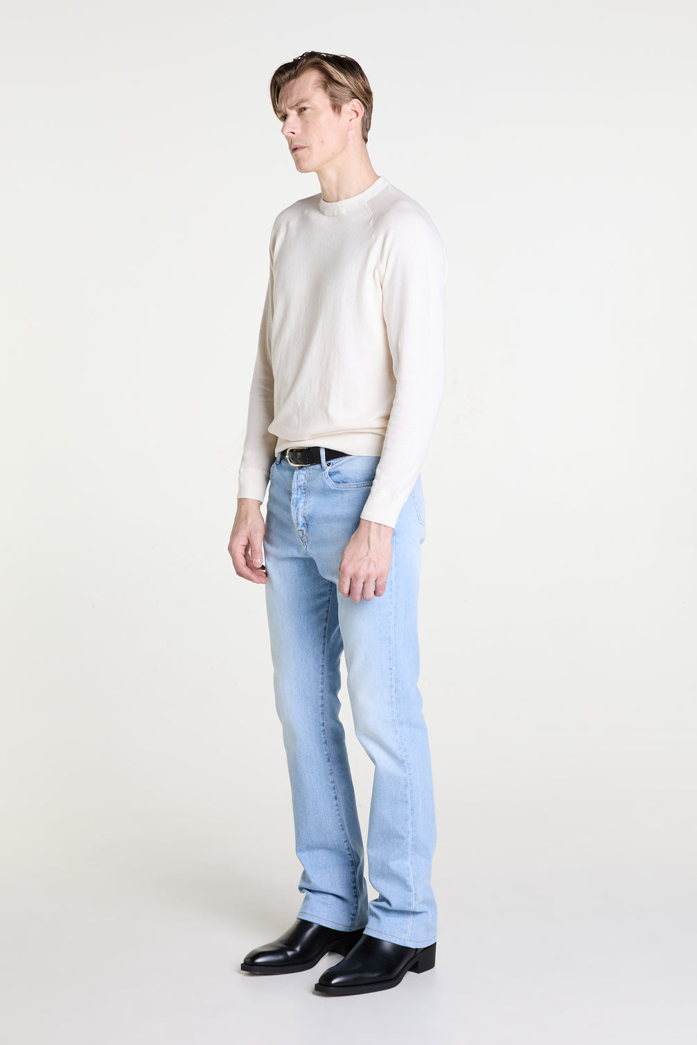 Made to Measure “Lido” Jeans in Worn Mist Wash Denim