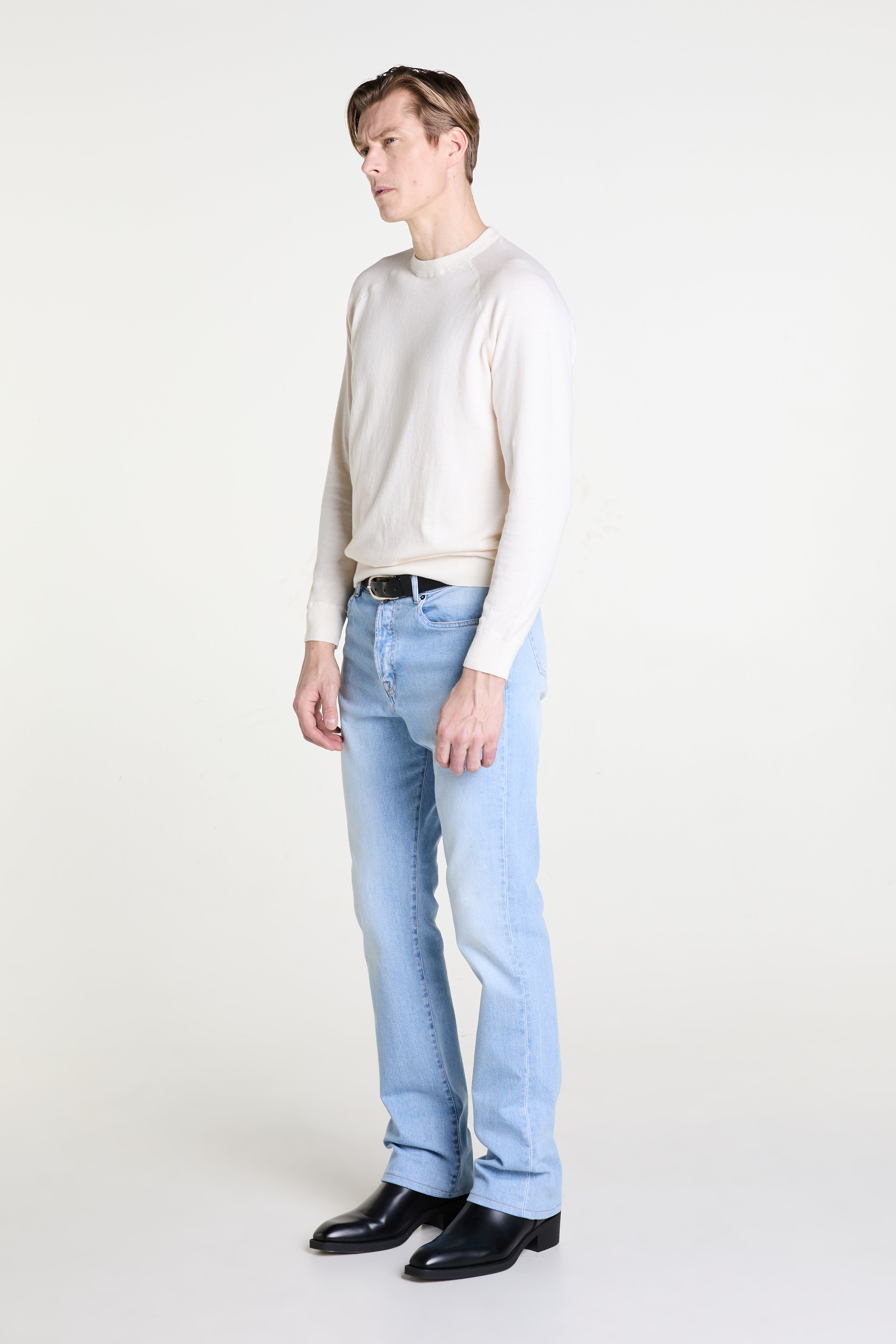 Made to Measure “Lido” Jeans in Worn Mist Wash Denim