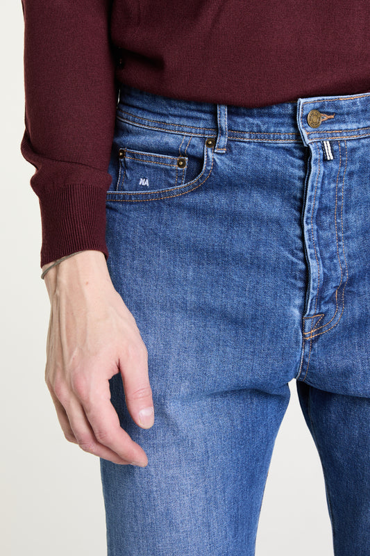 Tapered Jeans in Nomad Blue Wash Denim