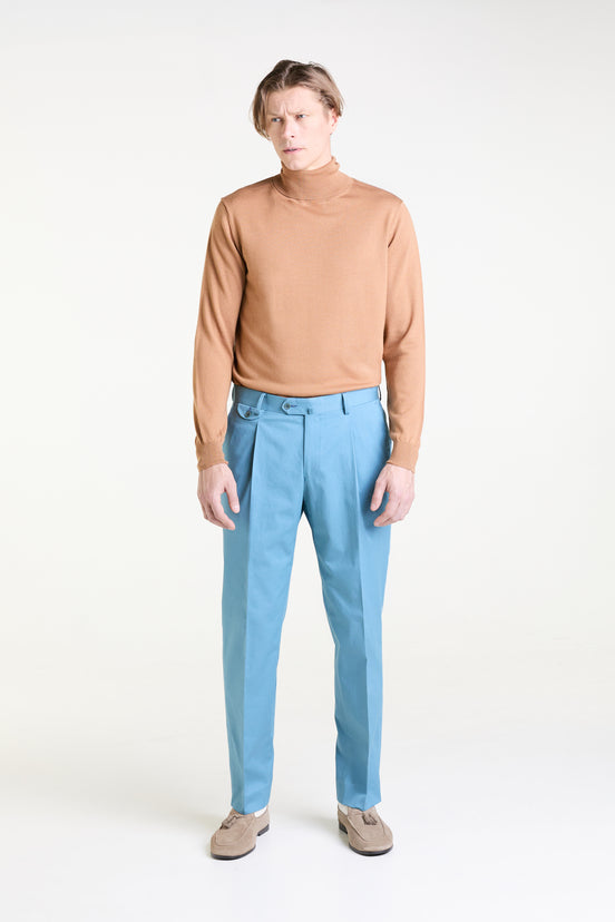 Made to Measure “Punto” Tailored Trousers in Cotton and Elastane fabric by Duca Visconti di Modorone