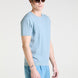 Knit T-shirt in Turquoise Stone Washed Superfine Cotton