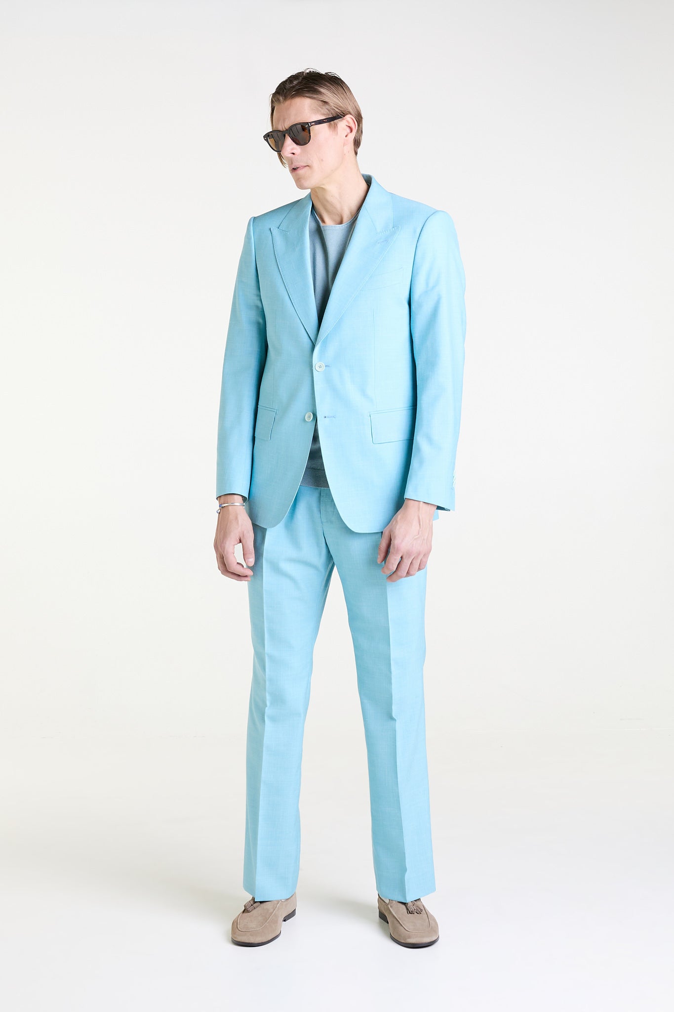 Made to Measure “Davide” Suit in Wool, Linen and Silk fabric by Marzotto