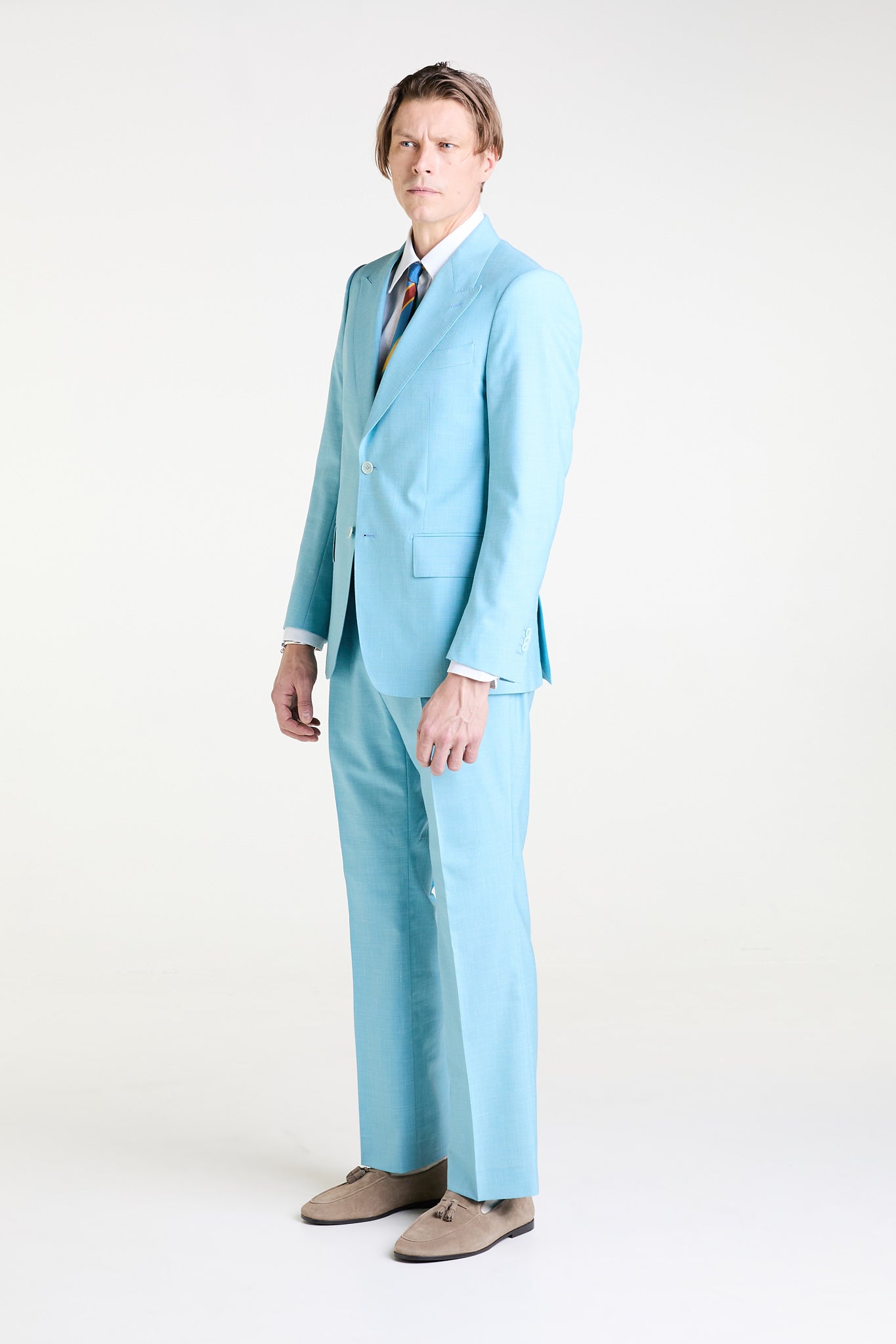 Made to Measure “Davide” Suit in Wool, Linen and Silk fabric by Marzotto
