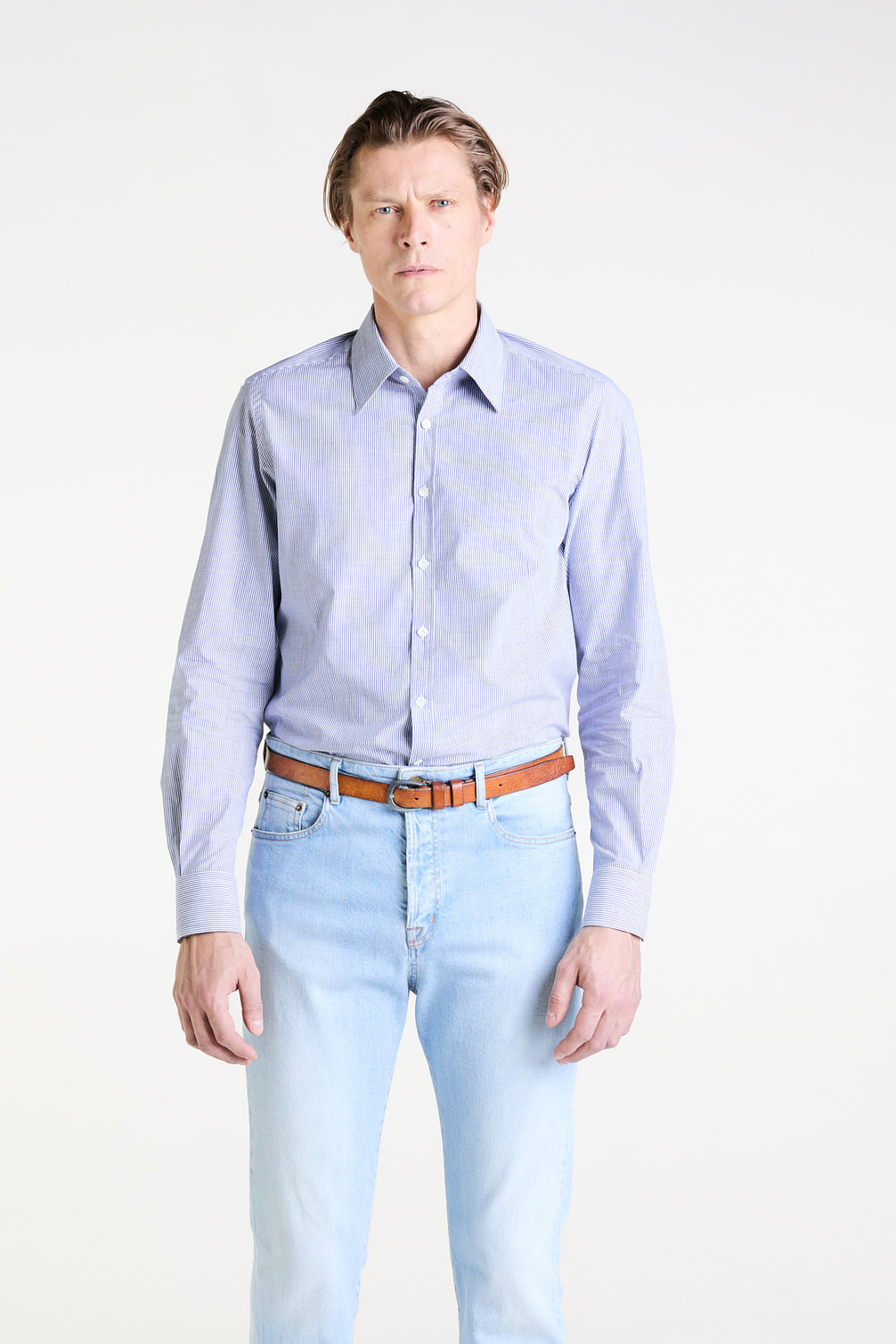 Made to Measure “Leggero” Shirt in Pure Cotton Chambray fabric by Albini