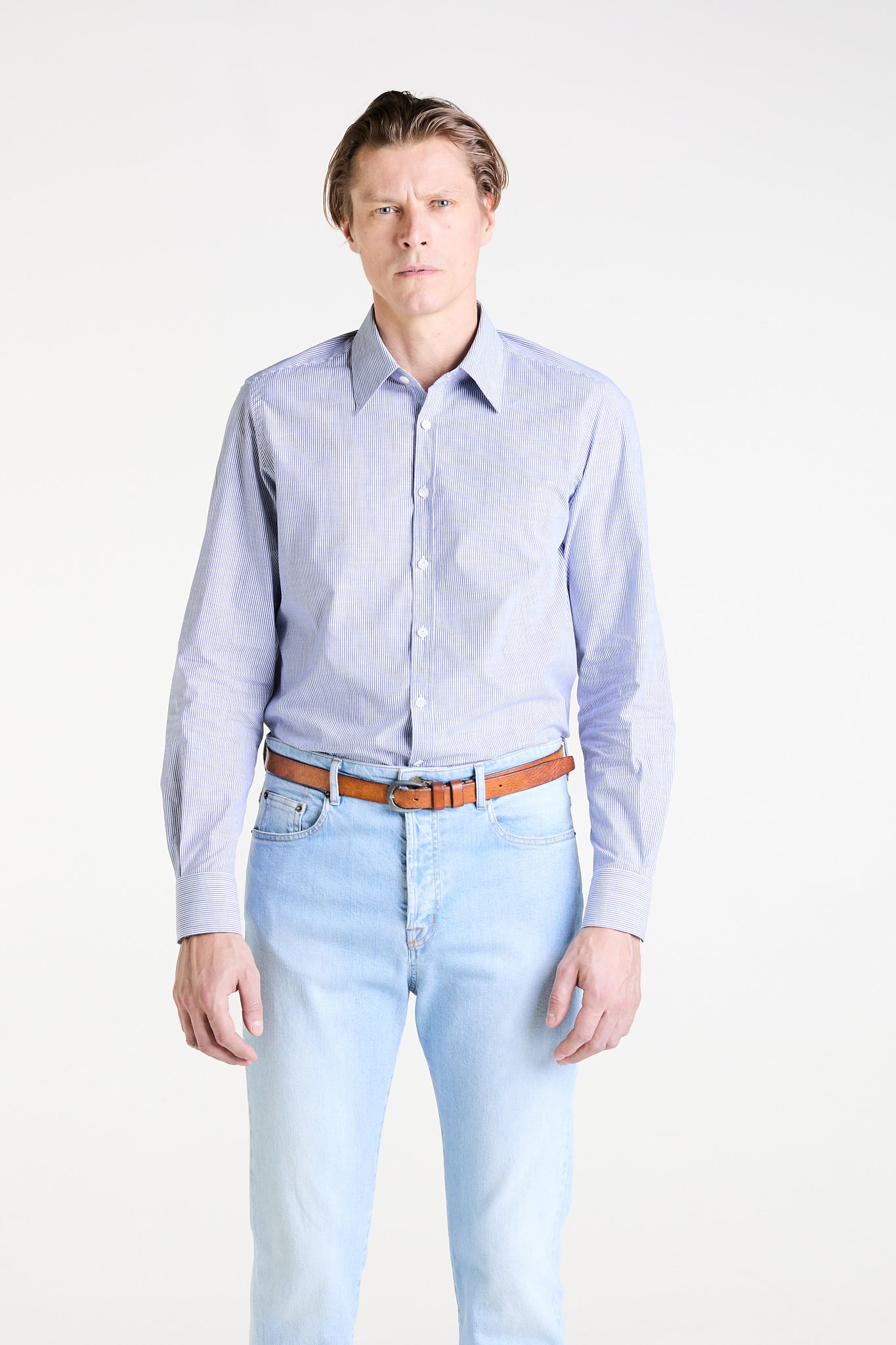 Made to Measure “Leggero” Shirt in Pure Cotton Chambray fabric by Albini