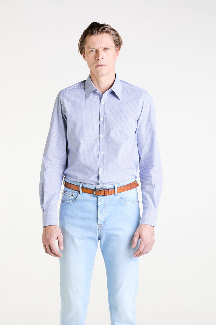 Made to Measure “Leggero” Shirt in Pure Cotton Chambray fabric by Albini
