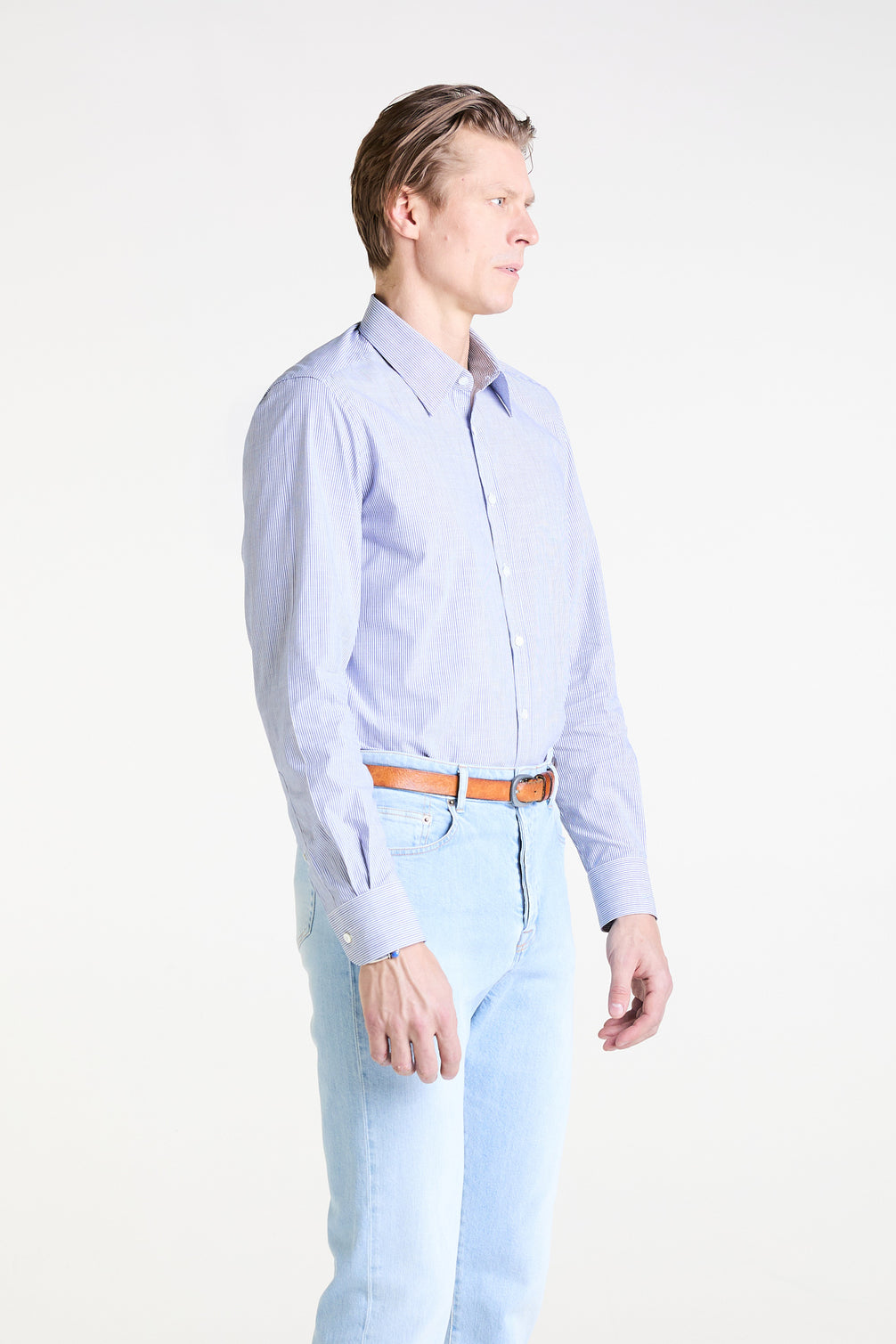 Made to Measure “Leggero” Shirt in Pure Cotton Chambray fabric by Albini
