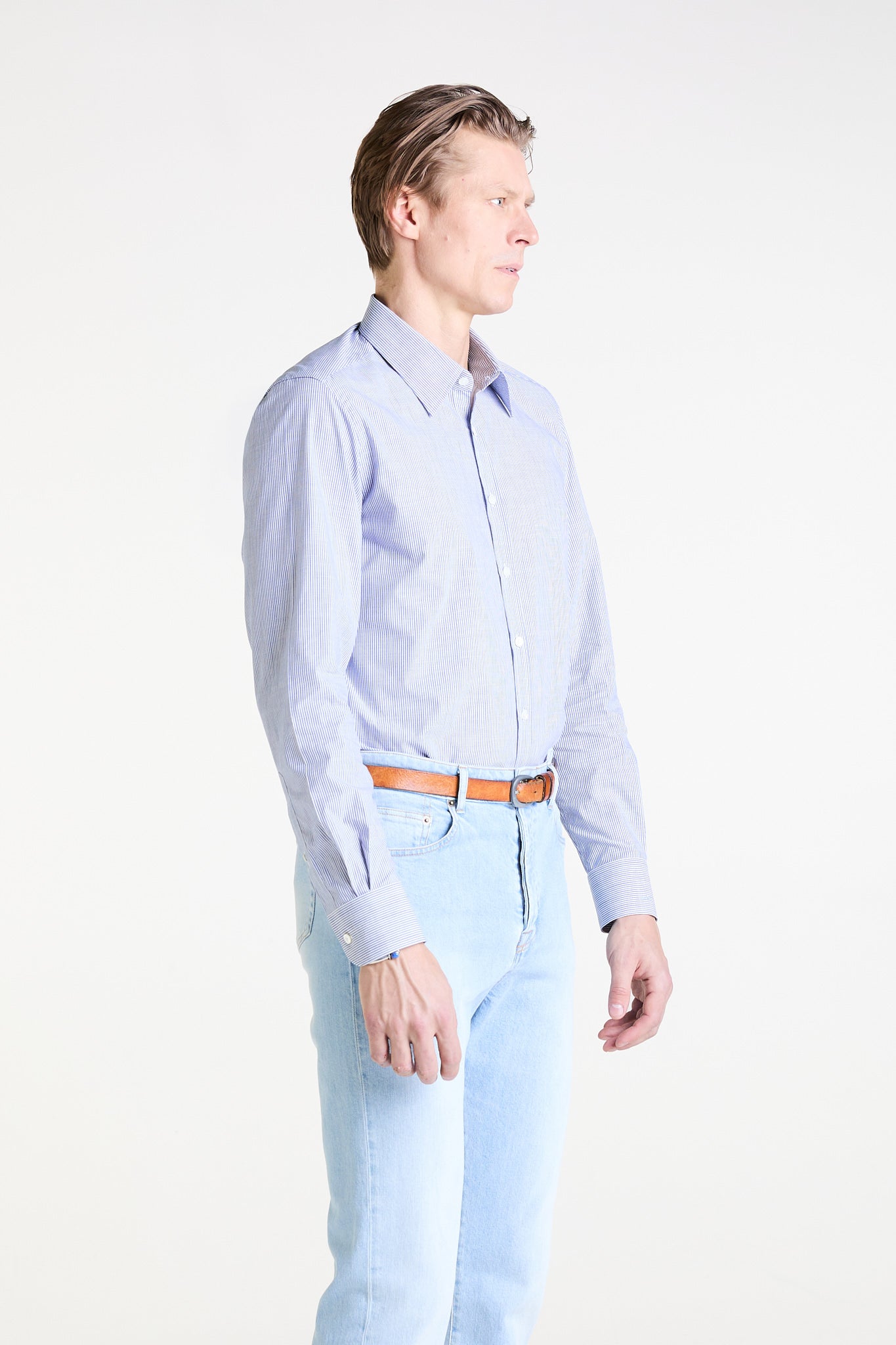 Made to Measure “Leggero” Shirt in Pure Cotton Chambray fabric by Albini