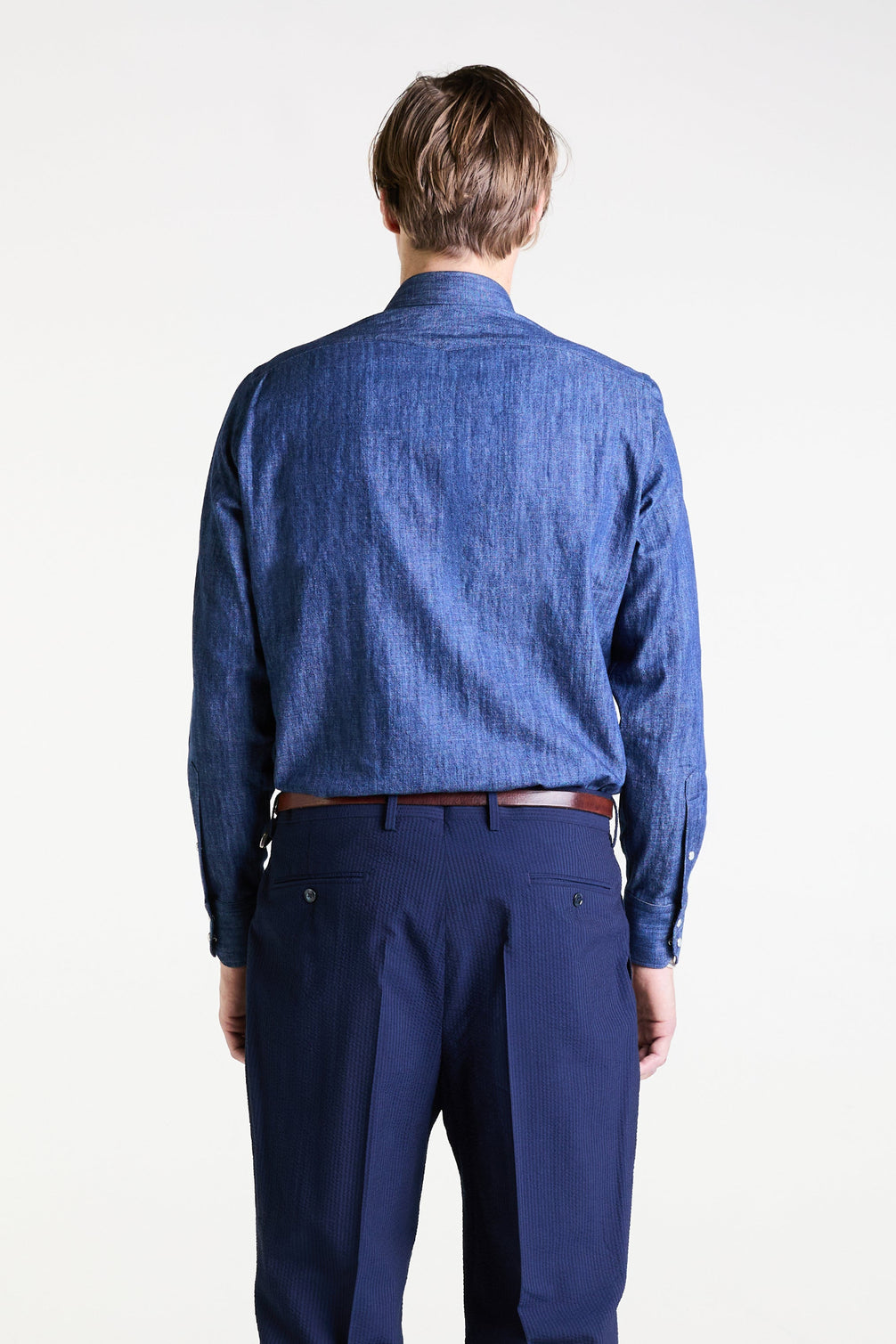 Made to Measure “Django” Shirt in Cotton Denim fabric by Carlo Bassetti