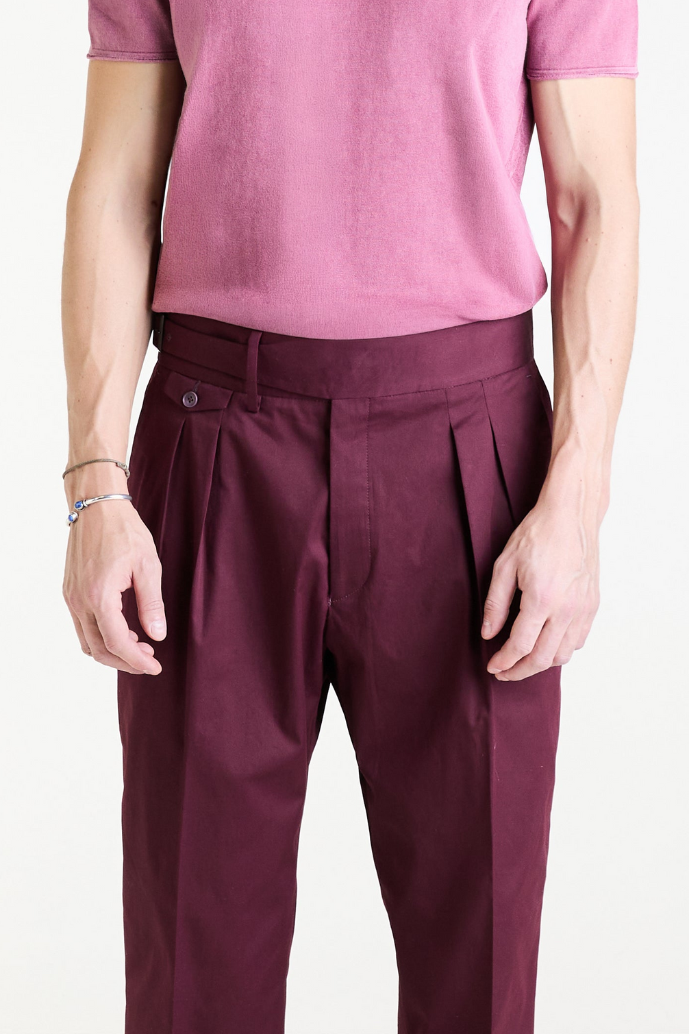 Made to Measure “Corvina” Tailored Trousers in Cotton and Elastane fabric by Duca Visconti di Modorone