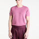 Knit T-shirt in Burgundy Stone Washed Superfine Cotton