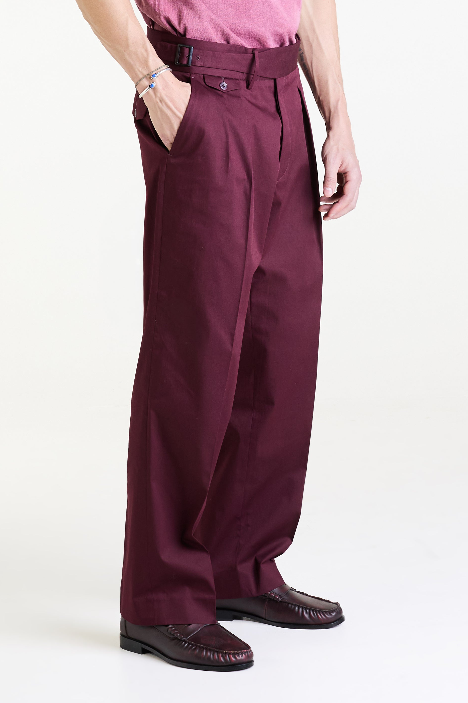 Made to Measure “Corvina” Tailored Trousers in Cotton and Elastane fabric by Duca Visconti di Modorone