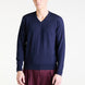 V-Neck Sweater in Navy Merino Wool