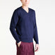 V-Neck Sweater in Navy Merino Wool