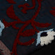 Handmade embroidered floral scarf | Navy