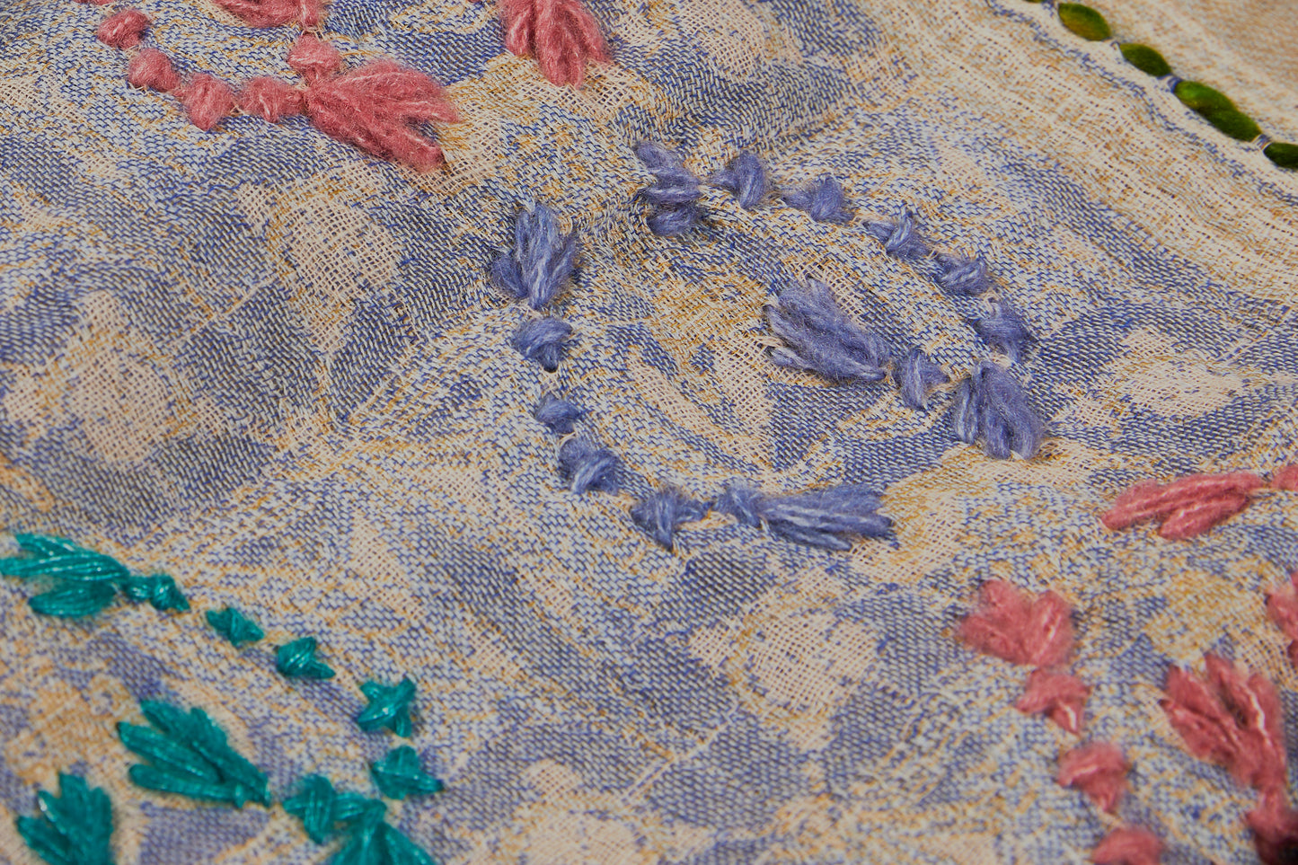 Handmade Embroidered Floral Scarf | Wild Oat