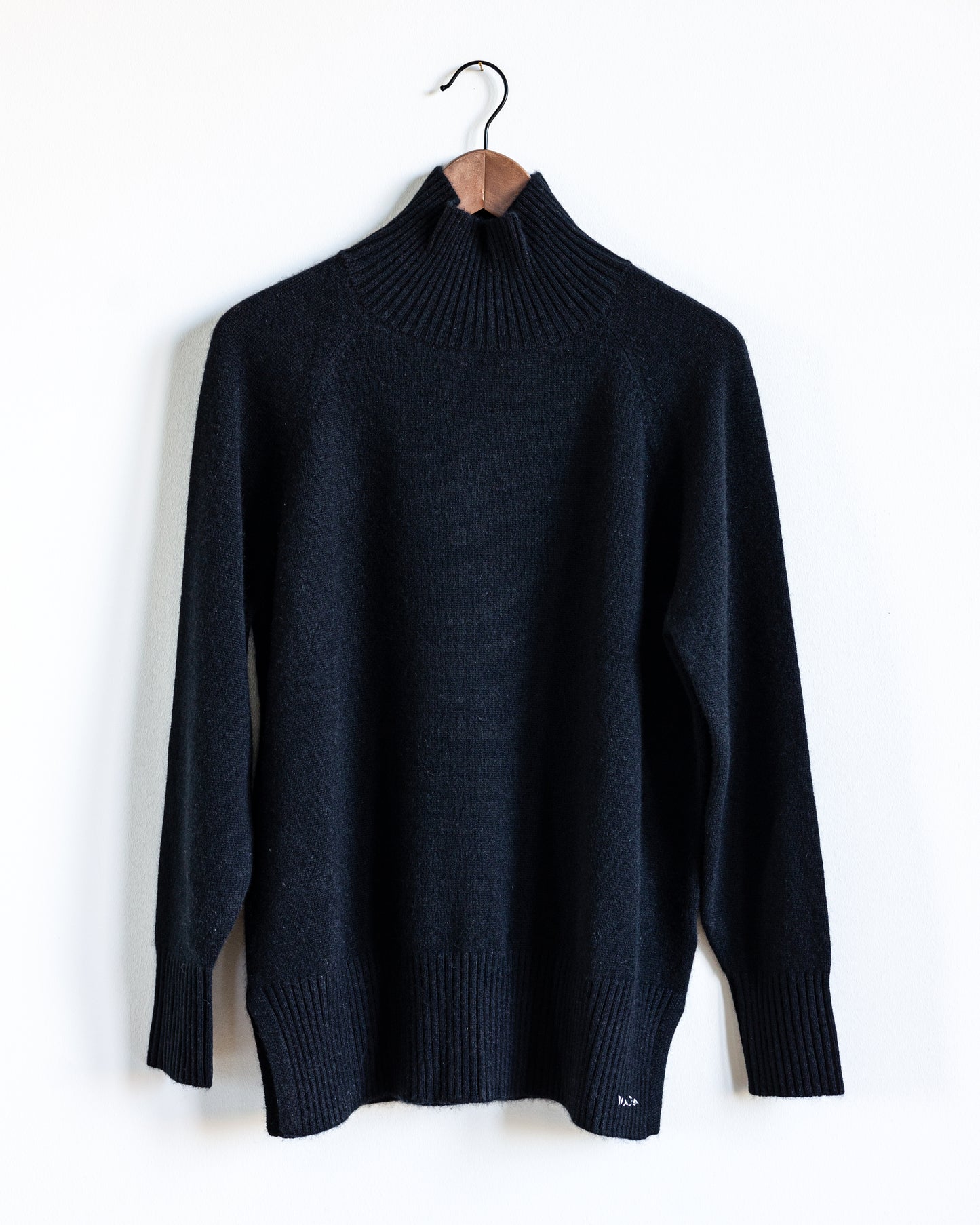 Turtleneck Sweater in Black Cashmere